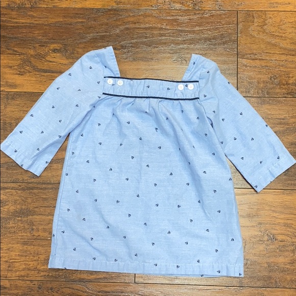 Nautica Other - Nautica blue boat neck top navy sailboats 6X EUC